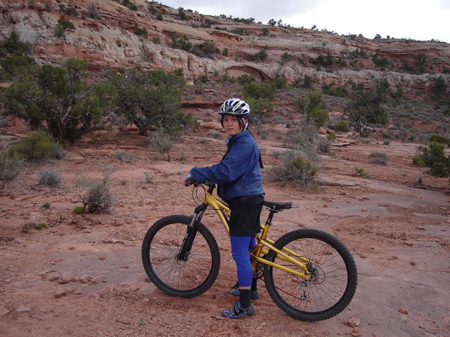 Amy and her Santa Cruz Juliana mountain b
	  ike